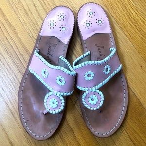 Jack Rodgers pink white sandal size 9 like new!